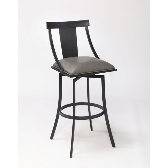 Brisbane Contemporary 26" Counter Height Barstool in Matte Black Finish