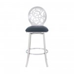 Lotus Contemporary 26" Counter Height Barstool in Brushed Stainless Steel Finish