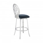 Lotus Contemporary 26" Counter Height Barstool in Brushed Stainless Steel Finish