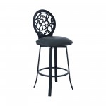 Lotus Contemporary 26" Counter Height Barstool in Matte Black Finish