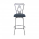 Lola Contemporary 30" Bar Height Barstool in Brushed Stainless Steel Finish