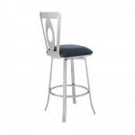 Lola Contemporary 30" Bar Height Barstool in Brushed Stainless Steel Finish