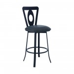 Lola Contemporary 26" Counter Height Barstool in Matte Black Finish