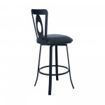 Lola Contemporary 30" Bar Height Barstool in Matte Black Finish
