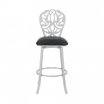 Cherie Contemporary 30" Bar Height Black Faux Leather Barstool