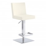 Legacy Adjustable Height Swivel White Faux Leather Bar Stool