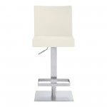 Legacy Adjustable Height Swivel White Faux Leather Bar Stool