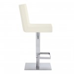 Legacy Adjustable Height Swivel White Faux Leather Bar Stool