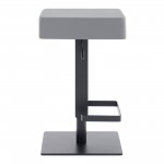 Kaylee Adjustable Height Swivel Grey Faux Leather Bar Stool