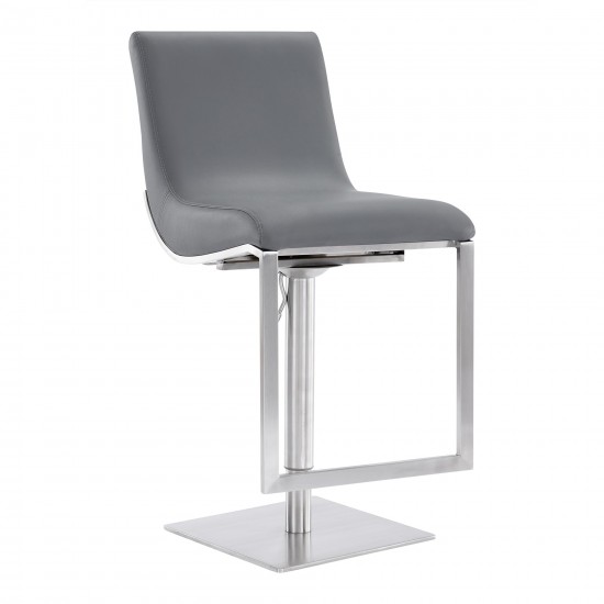 Victory Contemporary Swivel Barstool in Brushed Stainless Steel