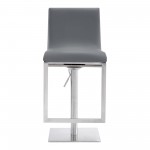 Victory Contemporary Swivel Barstool in Brushed Stainless Steel