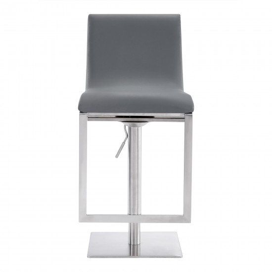 Victory Contemporary Swivel Barstool in Brushed Stainless Steel