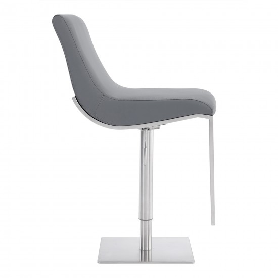 Victory Contemporary Swivel Barstool in Brushed Stainless Steel