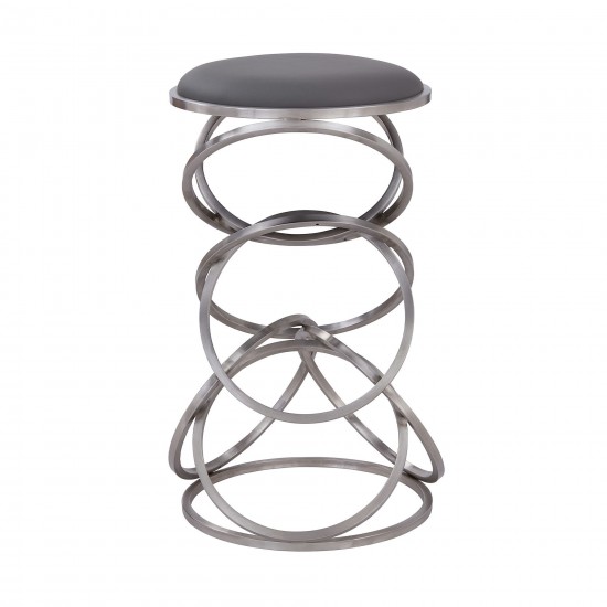 Medley 30" Bar Height Barstool in Brushed Stainless Steel Finish