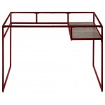 ACME Yasin Desk, Red & Glass