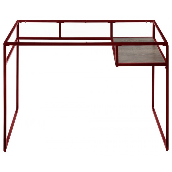 ACME Yasin Desk, Red & Glass