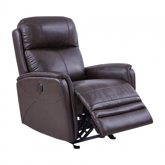 Wolfe Contemporary Recliner in Dark Brown Genuine Leather