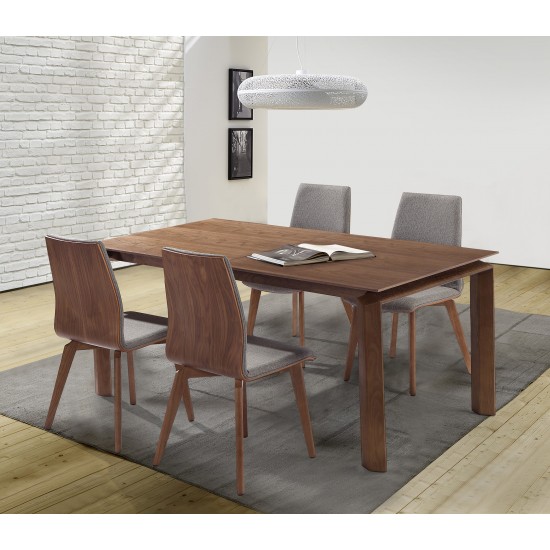 Treviso Mid-Century Walnut Wood 5 Piece Dining Set