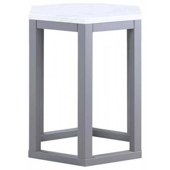 ACME Reon 2Pc Pk End Table, Marble & Gray