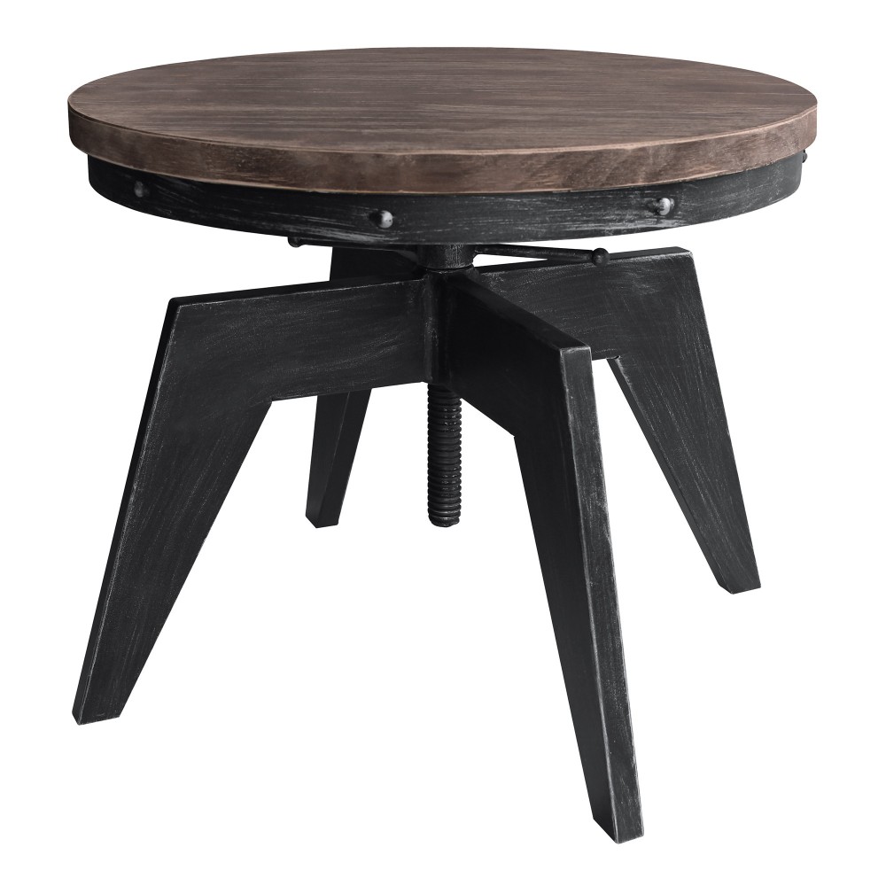 Dayton Industrial Coffee Table in Industrial Gray and Pine Wood Top