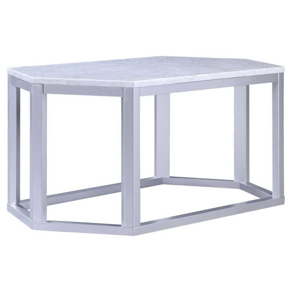 ACME Reon Coffee Table, Marble & Silver