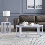 ACME Reon Coffee Table, Marble & Silver