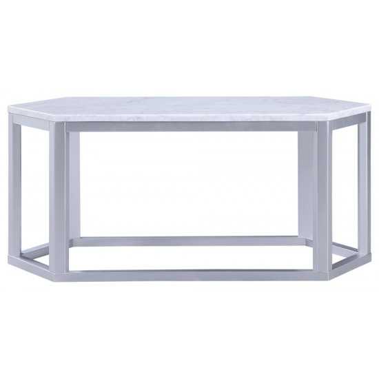 ACME Reon Coffee Table, Marble & Silver