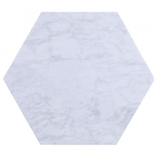 ACME Reon 2Pc Pk End Table, Marble & Silver