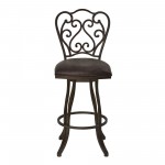 Celeste 30" Bar Height Metal Swivel Barstool in Bandero Espresso Fabric