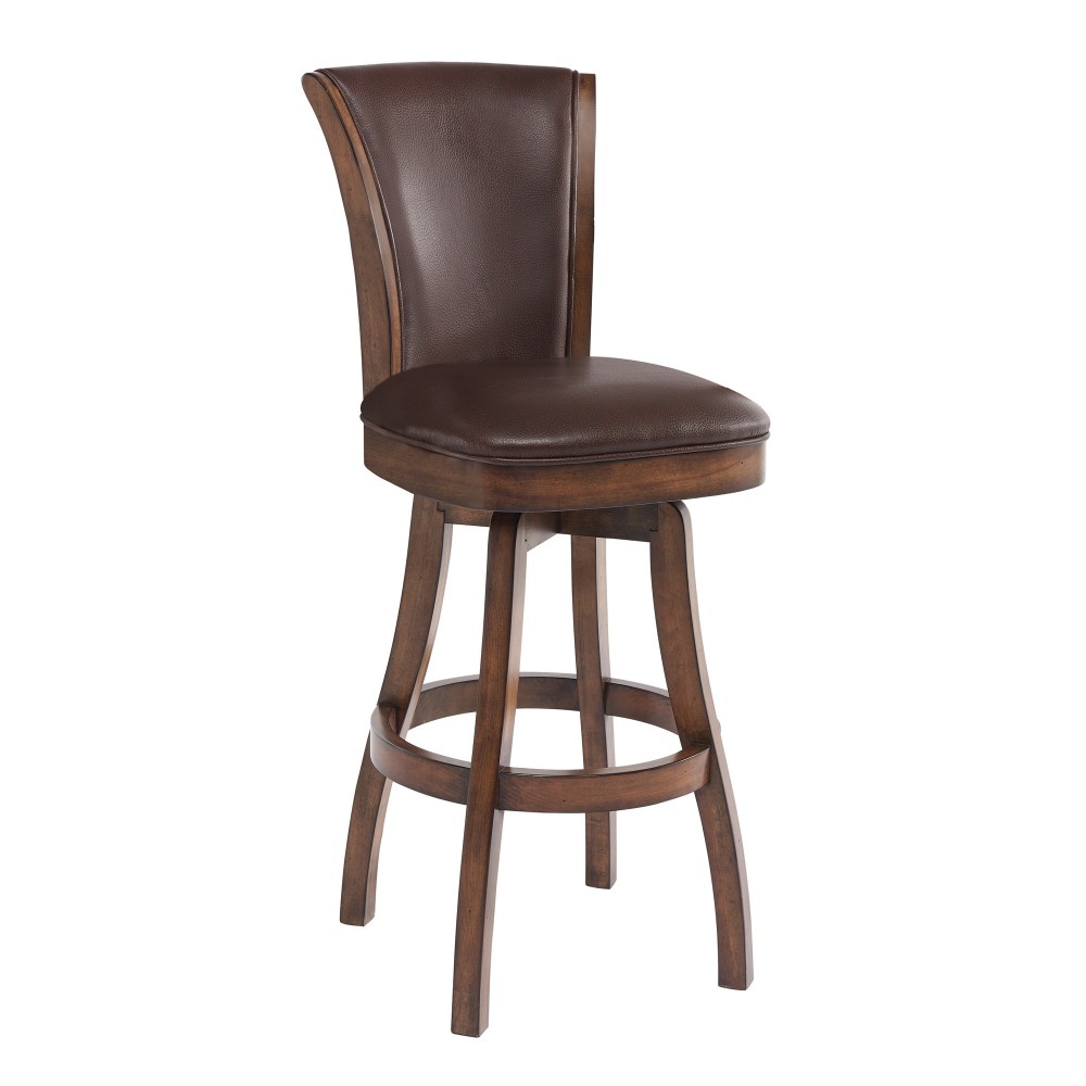 Raleigh 26" Counter Height Swivel Wood Barstool in Chestnut Finish