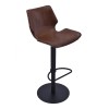 Zuma Adjustable Swivel Metal Barstool in Vintage Coffee Faux Leather