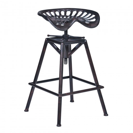 Osbourne Adjustable Barstool in Industrial Copper Metal finish