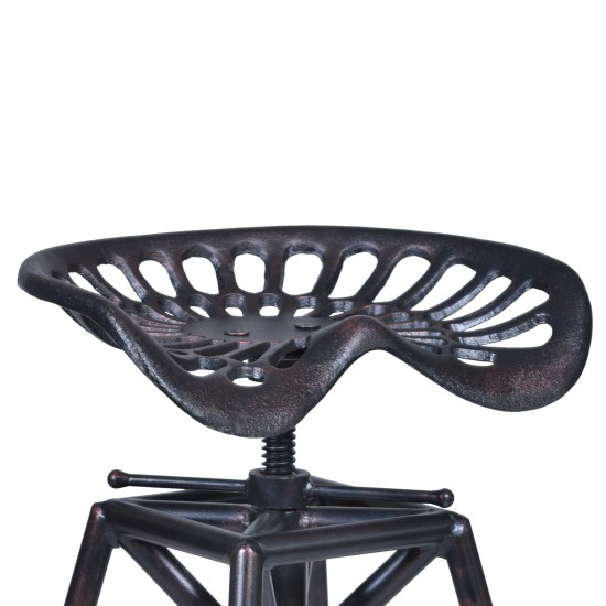 Osbourne Adjustable Barstool in Industrial Copper Metal finish