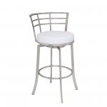 Viper 26" Counter Height Swivel White Faux Leather Bar Stool