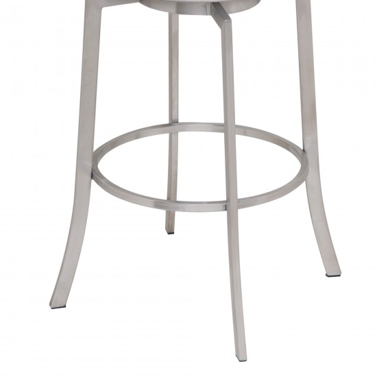 Viper 26" Counter Height Swivel White Faux Leather Bar Stool