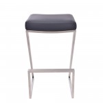 Atlantis 26" Counter Height Backless Black Faux Leather Bar Stool