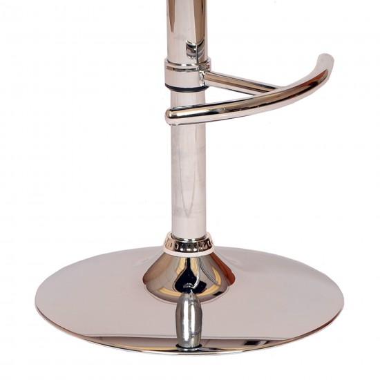 Malibu Swivel Barstool In Cream PU/ Walnut Veneer and Chrome Base