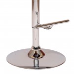 Paris Cream Faux Leather Adjustable Height Swivel Walnut Wood & Chrome Bar Stool