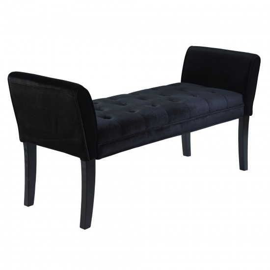 Chatham Bench in Black Velvet