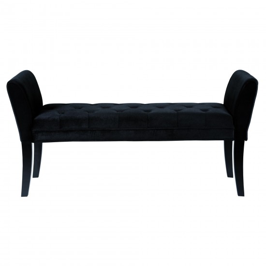 Chatham Bench in Black Velvet