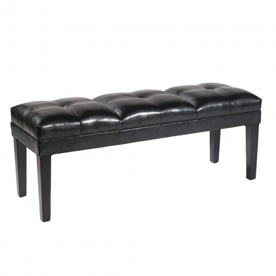 Howard Bench Black Bonded Leather