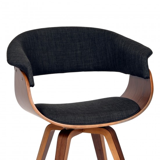 Summer Modern Chair In Charcoal Fabric and Walnut Wood