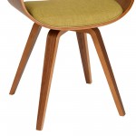 Summer Modern Chair In Green Fabric and Walnut Wood