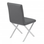 Tempe Dining Chair in Gray Faux Leather - Set of 2