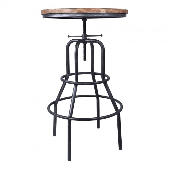 Titan Industrial Adjustable Pub Table in Industrial Gray and Pine Wood Top