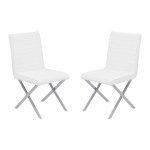 Tempe Dining Chair in White Faux Leather - Set of 2