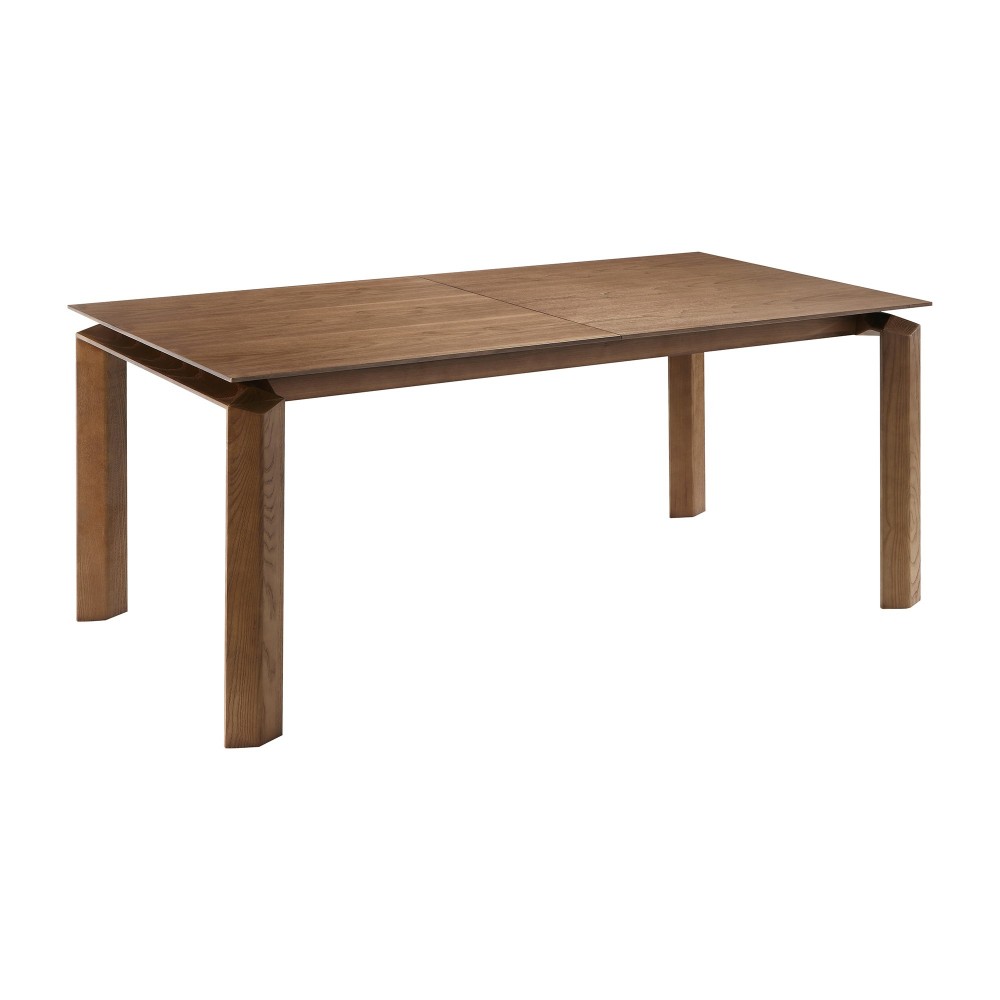 Treviso Mid-Century Extension Dining Table in Walnut Finish and Top