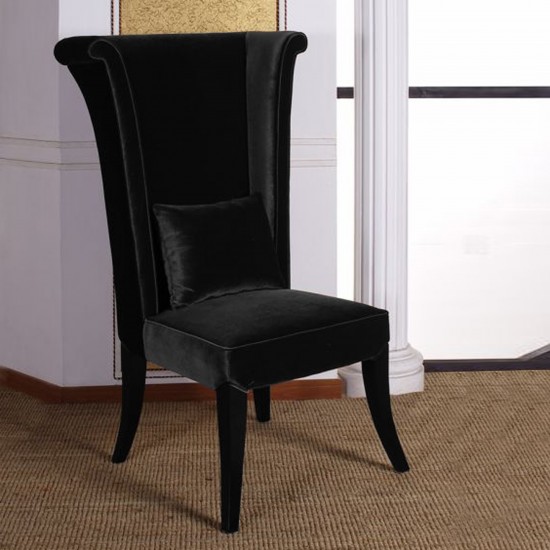 Mad Hatter Dining Chair In Black Rich Velvet