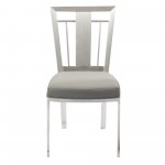 Cleo Contemporary Dining Chair In Gray and Stainless Steel - Set of 2