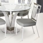 Cleo Contemporary Dining Chair In Gray and Stainless Steel - Set of 2